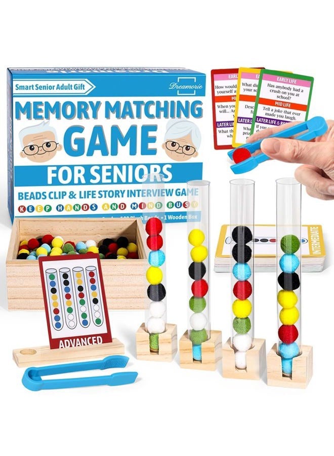 DREAMORIE Color Sorting Dementia Activities for Seniors, Easy Brain Games for Dementia Patients, Alzheimers Products for Elderly, Memory Matching Games for Adults W/Life Interview Kit, Seniors Gifts - Image 1