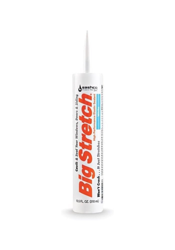 Sashco Big Stretch Caulk - 10.5 oz White High Performance Elastic Sealant - Image 1