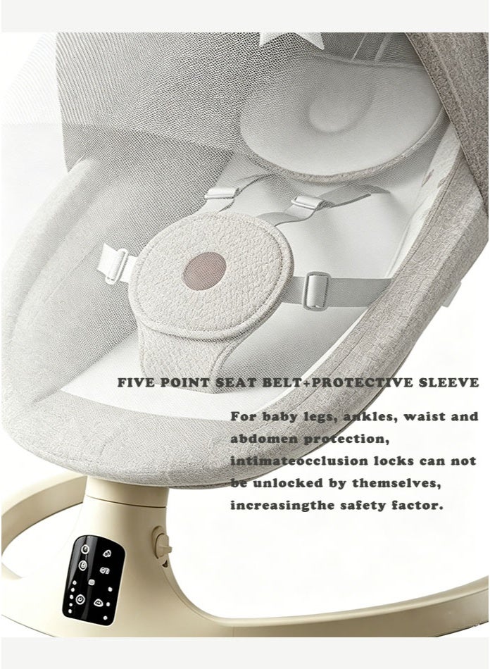 POPYPAPA 3 in 1 Electric Baby Swing, Smart Baby Rocker & Bouncer with App & Remote Control, 5 Speeds, 180° Recline, Bluetooth Music, Motion Sensor, Extra-Wide Seat for Newborns - Image 4