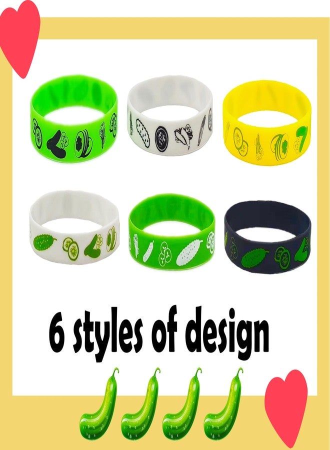 CupaPlay 24PCS Pickle Cucumber Rubber Bracelets - Cute Vegetable Canned pickles Theme Party Supplies Decorations Birthday Baby Shower Silicone Wristbands Party Favors - Image 2