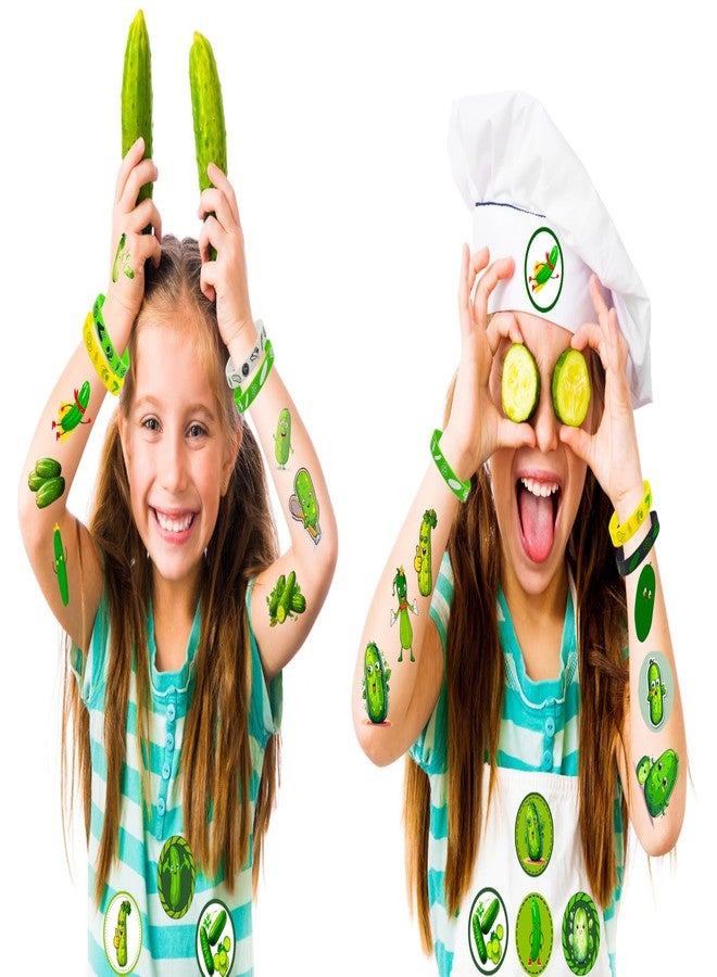 CupaPlay 24PCS Pickle Cucumber Rubber Bracelets - Cute Vegetable Canned pickles Theme Party Supplies Decorations Birthday Baby Shower Silicone Wristbands Party Favors - Image 5