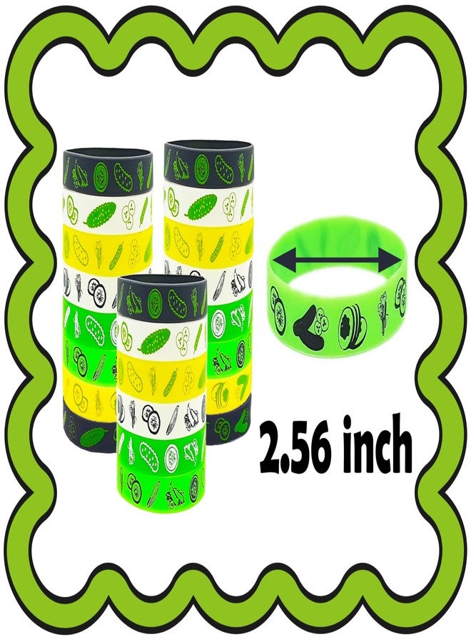 CupaPlay 24PCS Pickle Cucumber Rubber Bracelets - Cute Vegetable Canned pickles Theme Party Supplies Decorations Birthday Baby Shower Silicone Wristbands Party Favors - Image 3