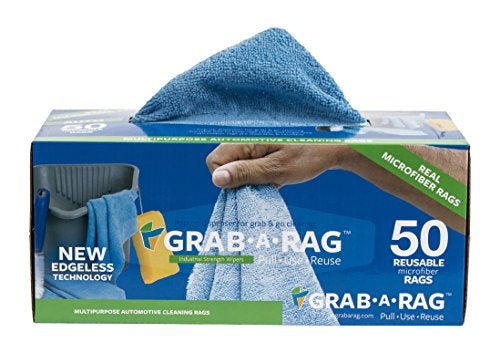 Grab a Rag R004004 Blue 12x12 Microfiber Auto Towel 50 Pack