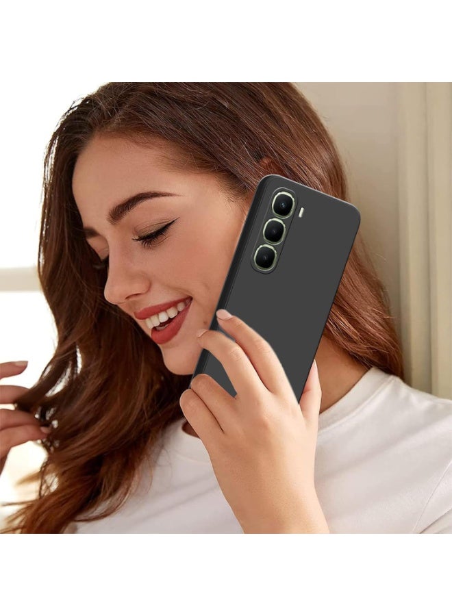 حافظة لهاتف انفينيكس هوت 60i 4G / انفنيكس هوت 60 5G، حافظة من السيليكون الناعم والبولي يوريثين الحراري، غطاء حماية خفيف الوزن بلمسة نهائية ناعمة للكاميرا وممتص للصدمات، حافظة انيقة (اسود) - Image 4