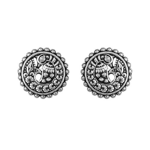 Voylla Morni Krutika Ear Studs, Oxidised, Party, EveryDay Wear, Studs Earrings for Women - Image 4