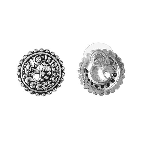 Voylla Morni Krutika Ear Studs, Oxidised, Party, EveryDay Wear, Studs Earrings for Women - Image 5