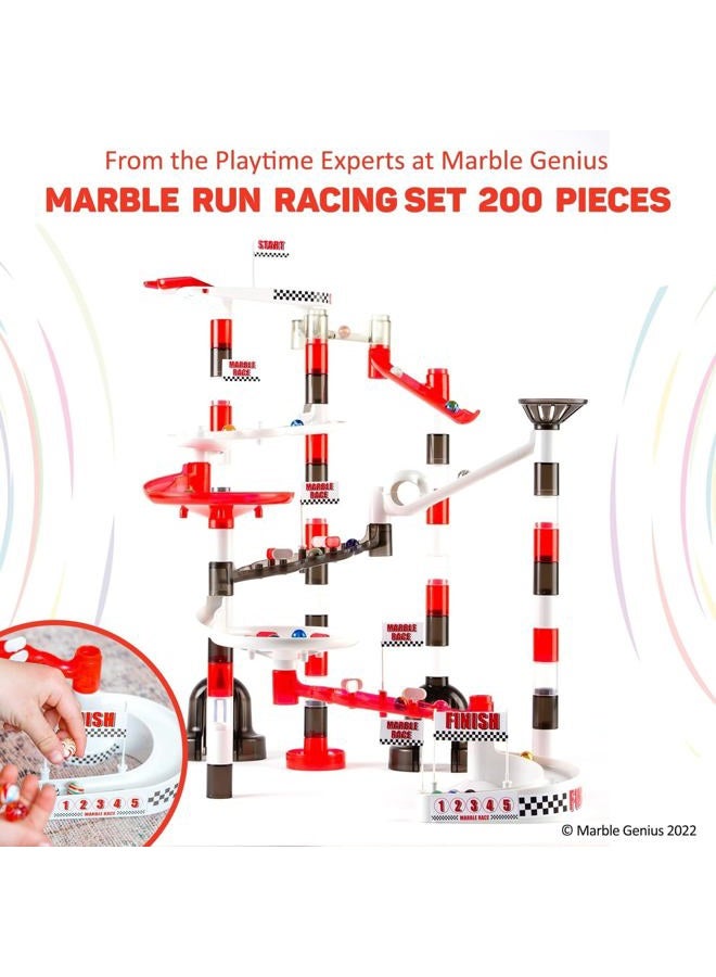 Marble Genius Run Racing Set: 200-Piece Set Toys For Kids, Marbles Maze Tower Building Blocks, Race Track Rolling Game, Educational Learning Stem Toy Gift, - Image 2