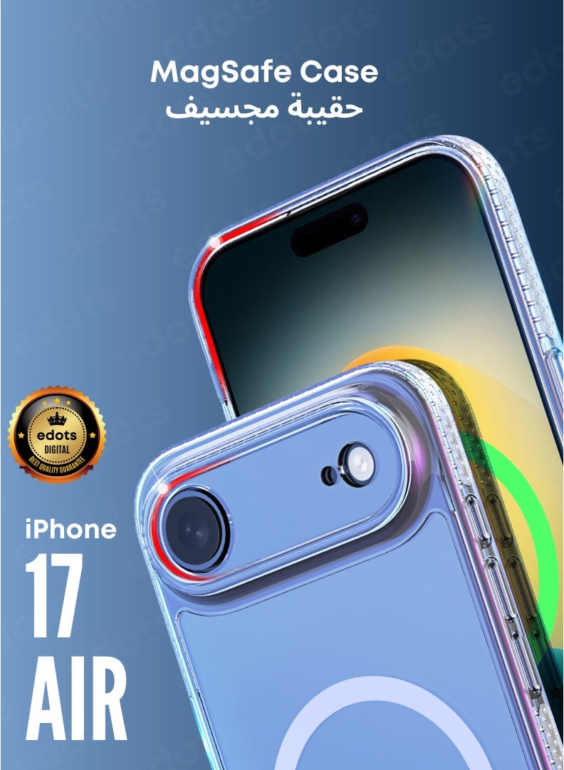 إي دوتس حافظة ايفون 17 اير ماجسيف-غطاء مغناطيسي شفاف ، تي بي يو شفاف نحيف ، حماية من الدرجة العسكرية ، مقاومة للخدش ، مغناطيس قوي ، متوافق مع ماجسيف - Image 1