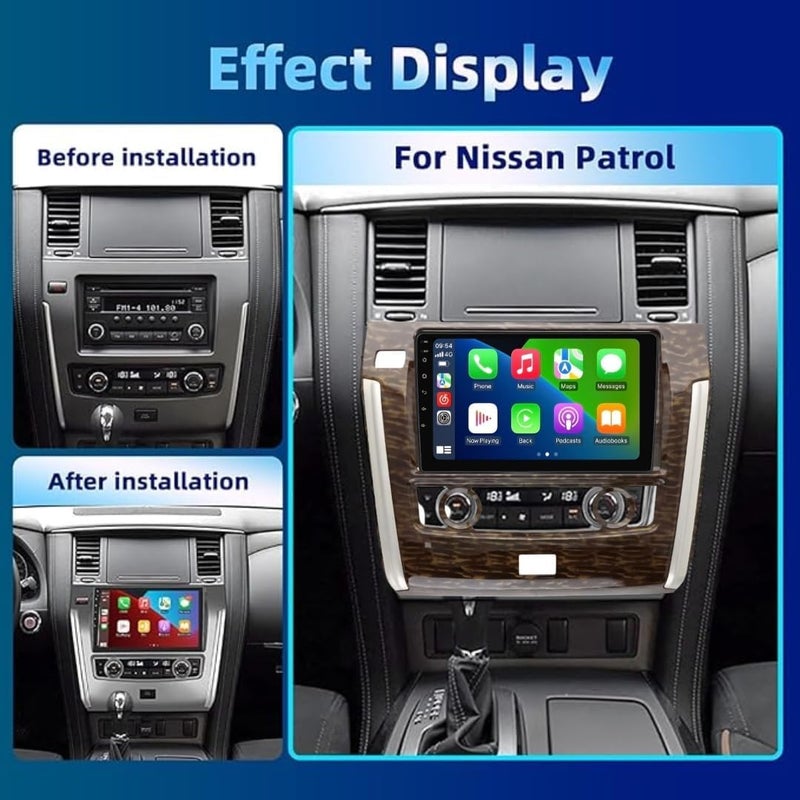 فيريكس ستيريو سيارة نيسان باترول Y62 مناسب لشاشة أندرويد 2013-2019 مع Apple Carplay Android Auto لاسلكي واي فاي DSP FM&AM BT AHD كاميرا متضمنة واجهة سريعة (4 كاميرات + 32 جيجابايت 360D) - Image 2