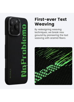 PITAKA PITAKA for iPhone 16 Pro Case Compatible with MagSafe Thin & Light Case iPhone 16 Pro with a Caseless Feel Glow in the Dark 1500D Aramid Fiber Woven Luminous Tactile Woven Case - No Problemo  - Image 5