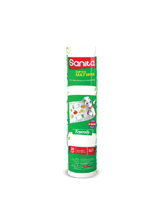 Sanita - 20-Sheets Sufra Matiwa Biodegradable 4-Fold Table Cover Multicolour 38.5 x 8 x 8 cm PC31BO3301R11 - Image 1