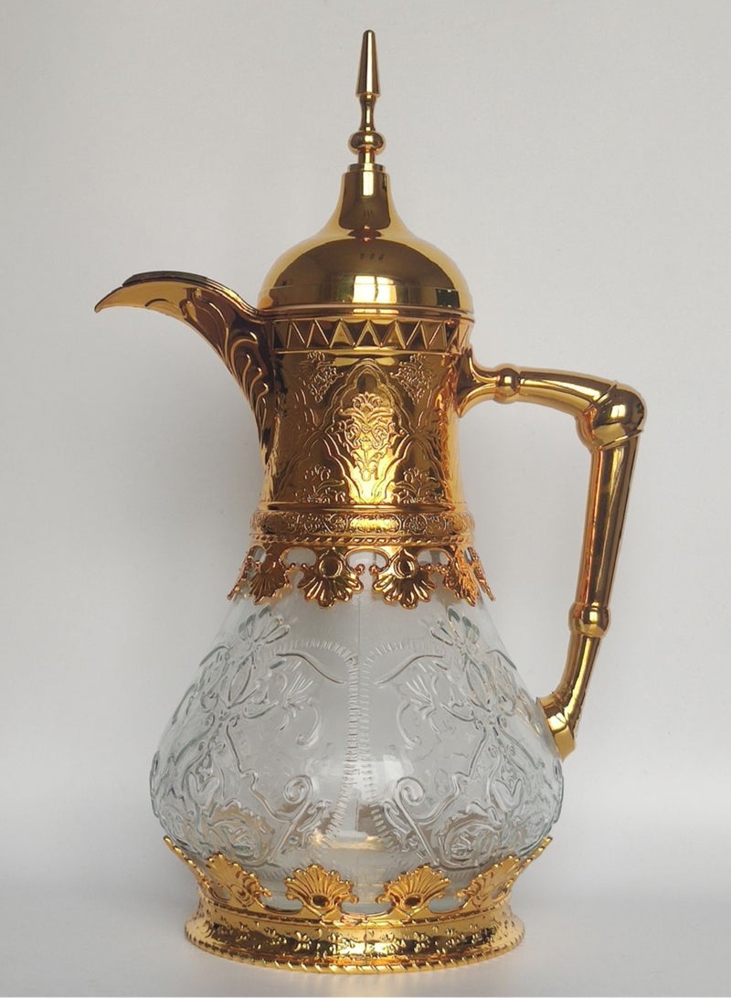 Bukela Glass With Golden Water Pot, Coffee Pot, Chrome Cover Compressor, Size:1600ml - Image 5