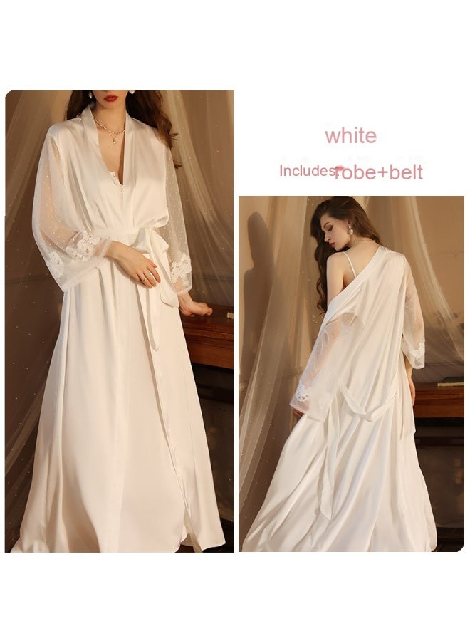 New Stylish Long Satin Robe Nightwear for Women - Sexy Long Sleeve Loungewear
