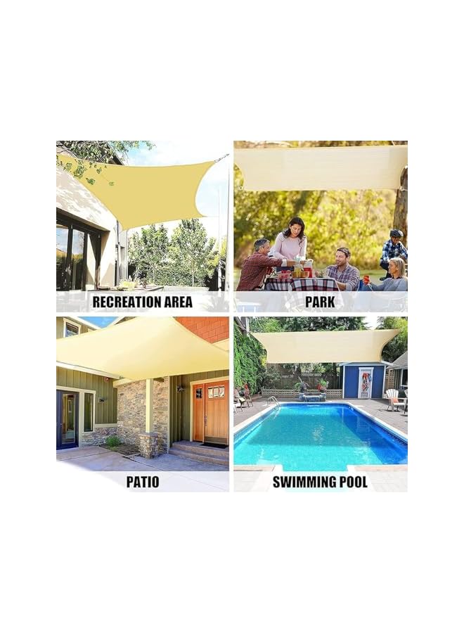 The Bros شراع ظل شمس منحني مستطيل 3م × 5م، قماش قابل للاختراق 160GSM، حجب 95% من الأشعة فوق البنفسجية - مثالي للفناء، الحديقة، البرجولا، الفناء الخلفي، المرافق والأنشطة الخارجية - Image 4