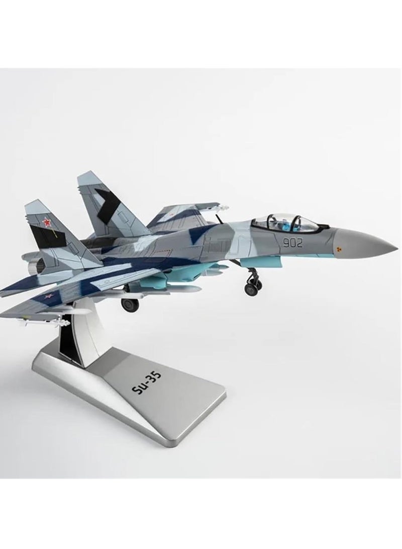 1:100 Scale Airplane Model For SU-35 Fighter Jet SU35 Military Alloy Die-casting Simulation Military Aircraft Model Exquisite Collectible Gift - Image 2