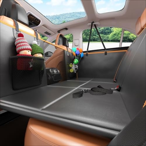 Gusil Back Seat Extender for Dogs: Mobile Cozy Pet Den! Skin-Safe Padding, Heavy-Duty PU Leather with Hard Bottom, 450lb Capacity-Waterproof, Non-Slip, 45% More Space (Fits Cars, SUVs & Small Trucks) - Image 1