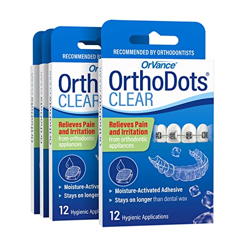 OrthoDots CLEAR Moisture Activated Braces Wax Alternative for Pain Caused by Braces Clear Aligner Trays and Other Orthodontic Appliances OrthoDots Stick Better and Stay on Longer than Dental Wax