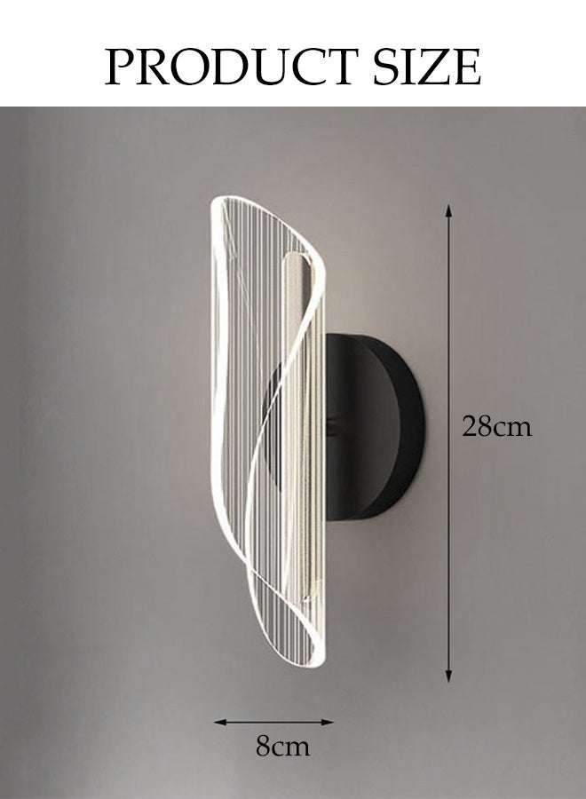 DUNISO Acrylic Wall Lamp, Streamer Living Room Background Wall Atmosphere Decorative Lamp, Bar Homestay Creative Bedroom Bedside Hotel Stair Lamp, White Light  - Image 2