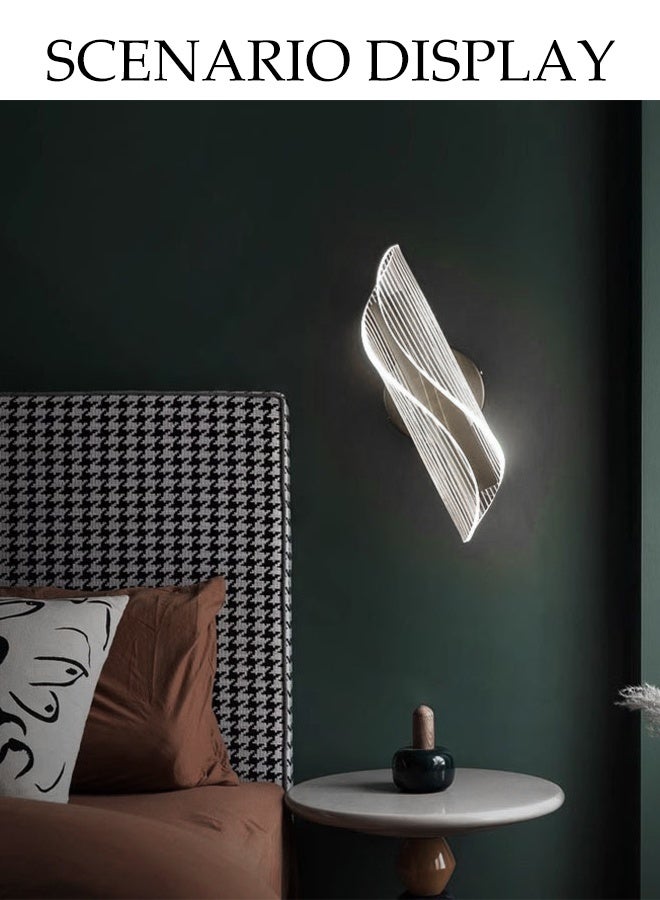 DUNISO Acrylic Wall Lamp, Streamer Living Room Background Wall Atmosphere Decorative Lamp, Bar Homestay Creative Bedroom Bedside Hotel Stair Lamp, White Light  - Image 5