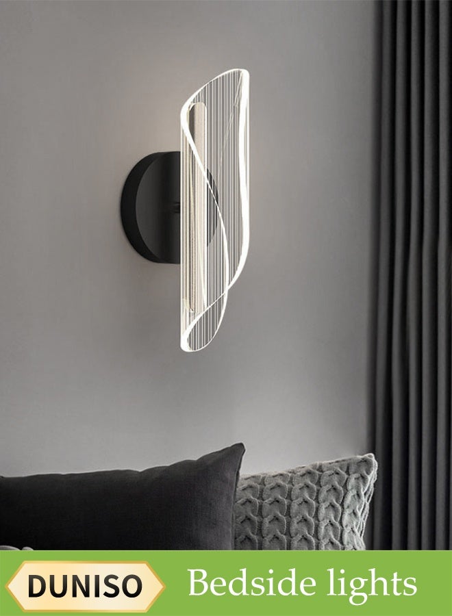 DUNISO Acrylic Wall Lamp, Streamer Living Room Background Wall Atmosphere Decorative Lamp, Bar Homestay Creative Bedroom Bedside Hotel Stair Lamp, White Light  - Image 1