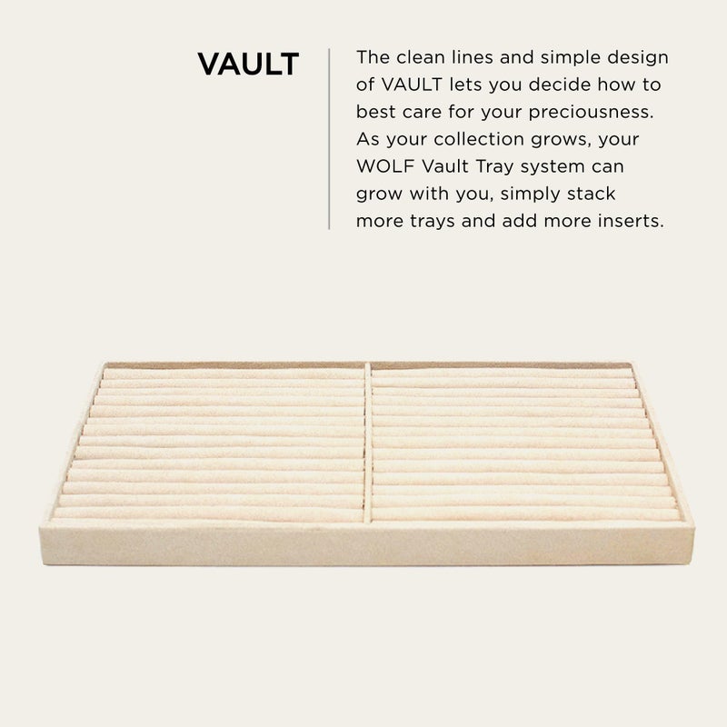 Wolf Designs WOLF VAULT Tray Ring Insert, Beige - Includes 28 Ring Rolls - Stackable - Anti-Tarnish LusterLoc Lining - Prevents Jewelry Discoloration + Tarnishing - Image 2