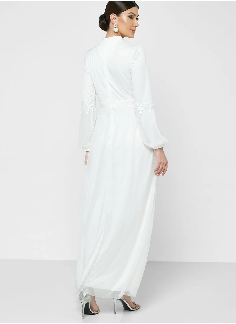 Khizana Shimmer Waist Detail Dress