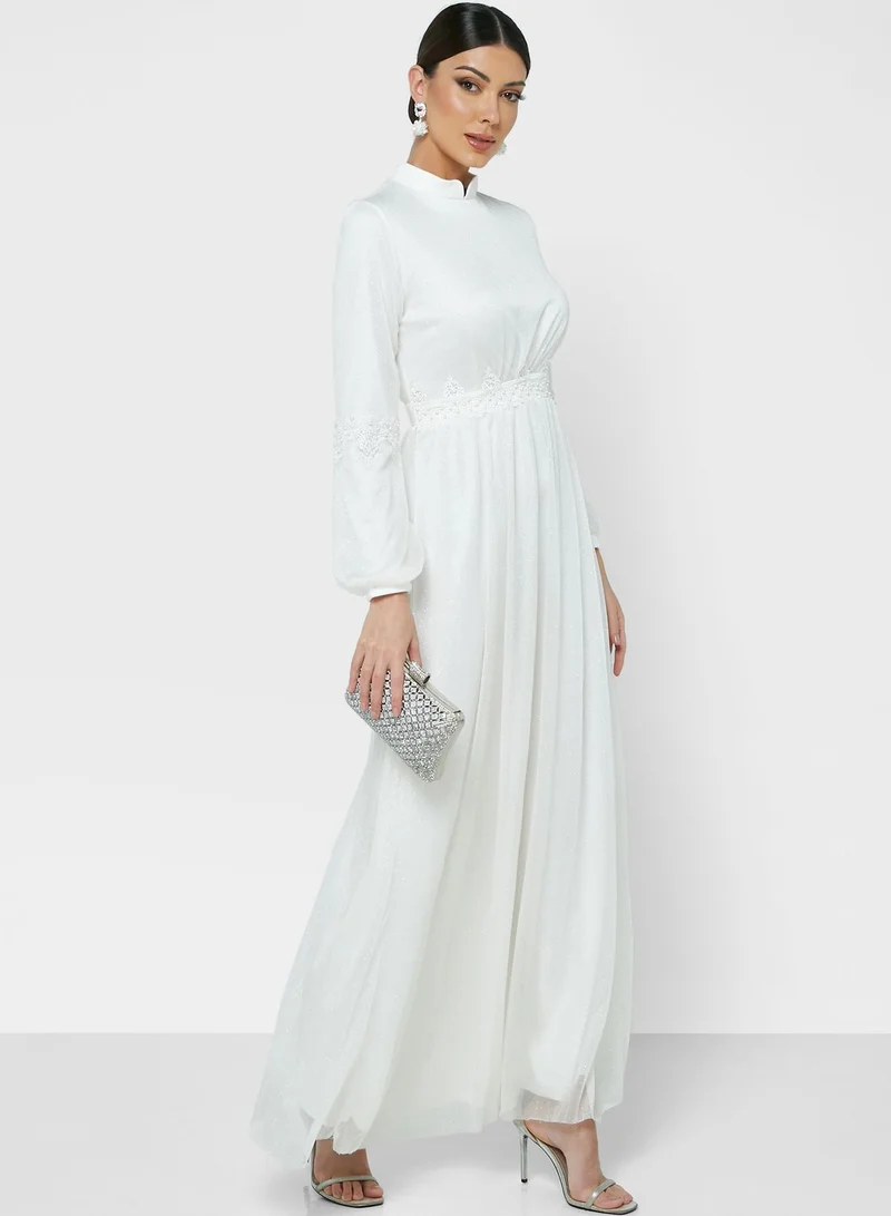 Khizana Shimmer Waist Detail Dress