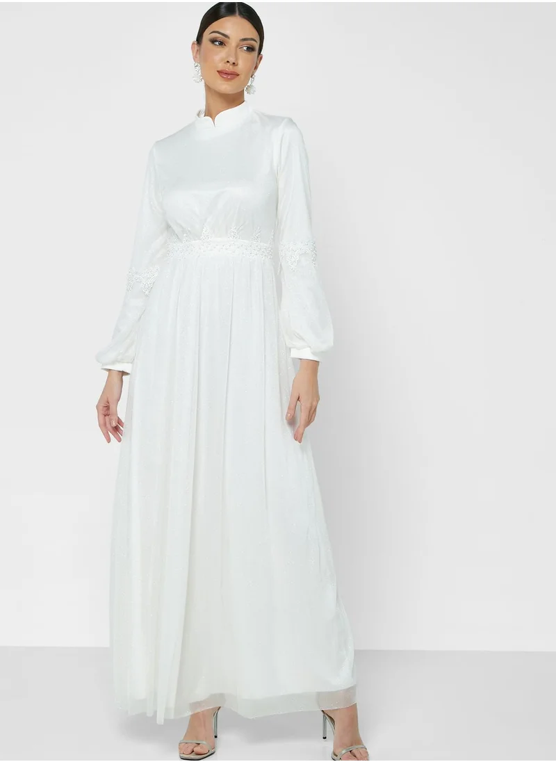 Khizana Shimmer Waist Detail Dress