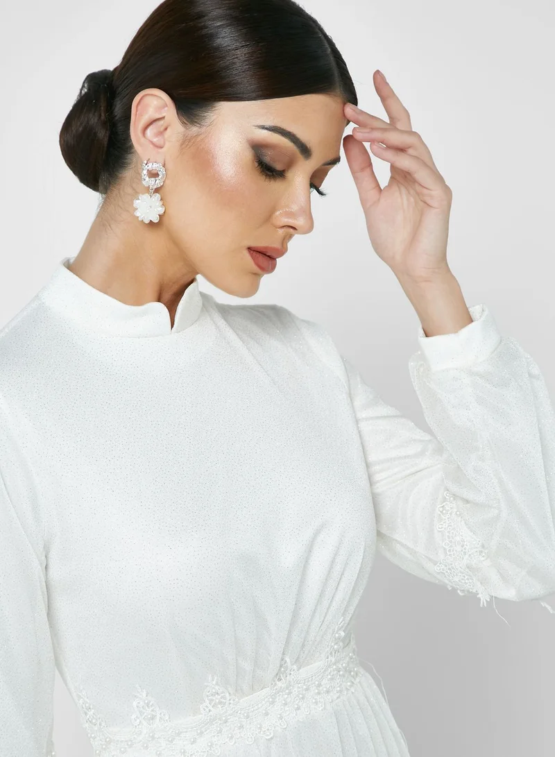 Khizana Shimmer Waist Detail Dress