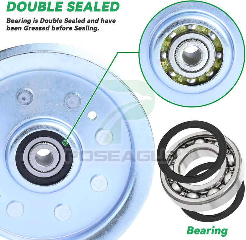 POSEAGLE 756-04129b Idler Pulley 4.25 Replaces MTD/Cub Cadet/Troy-Bilt 753-08171 756-04129 756-04129B 756-04129C 956-04129 for CC760 CC760ES FMZ50 M79GF SLT5400 LT1700 LT942G Lawn Mower Decks - Image 5