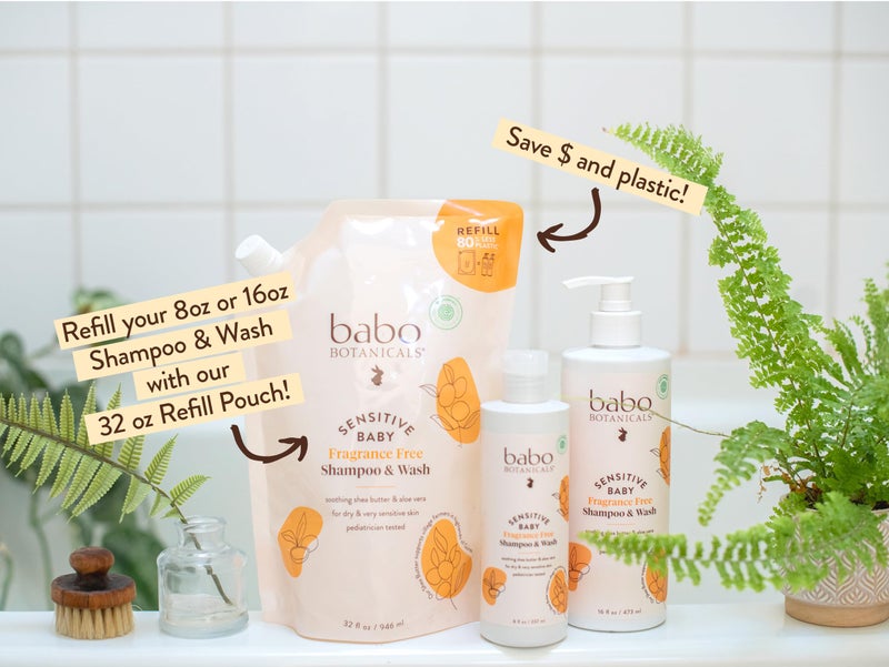 Babo Botanicals Sensitive Baby 2-in-1 Shampoo & Wash - Shea Butter, Calendula & Aloe - Cruelty-Free, Vegan - Pediatrician Tested - EWG Verified - For Babies & Kids - Image 2