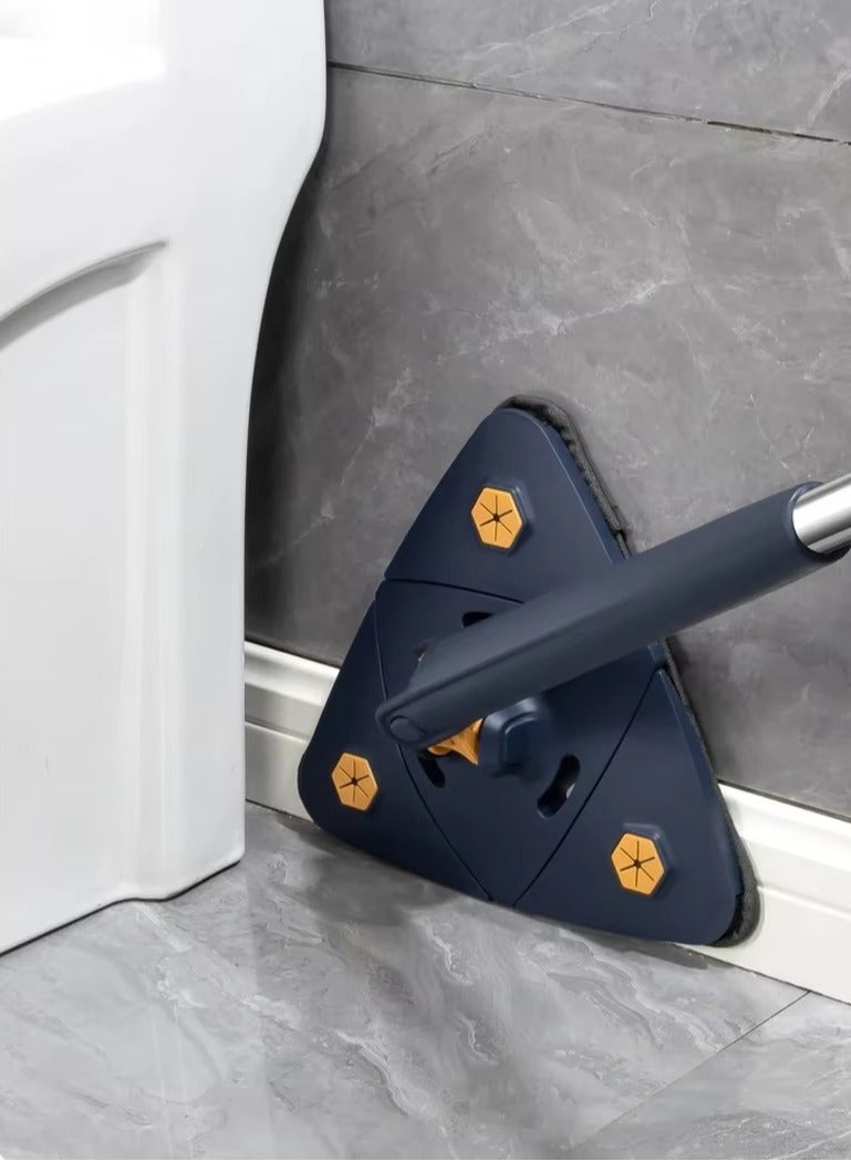 بيتشو ممسحة تنظيف محمولة قابلة للتعديل 360 درجة، ممسحة تنظيف زجاجية مثلثة تلسكوبية مع وظيفة عصر الماء التلقائي، مناسبة للأرضية/الجدار/النوافذ، بما في ذلك الأقمشة - Image 2