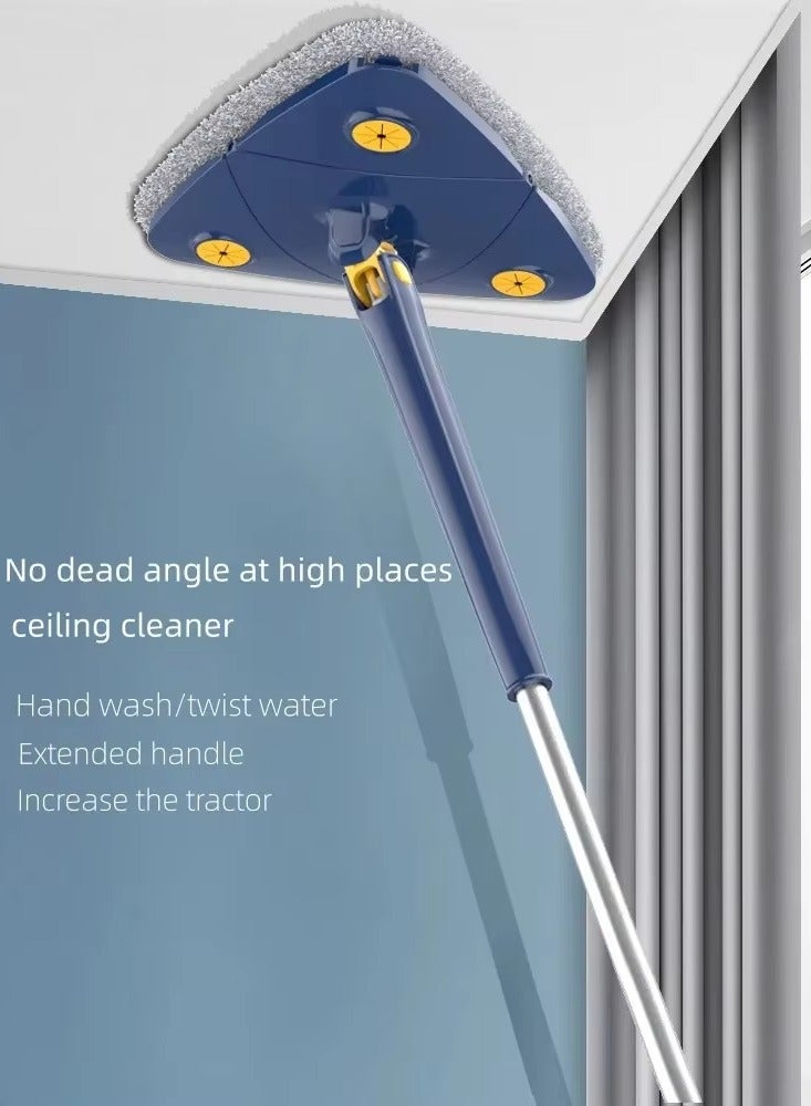 بيتشو ممسحة تنظيف محمولة قابلة للتعديل 360 درجة، ممسحة تنظيف زجاجية مثلثة تلسكوبية مع وظيفة عصر الماء التلقائي، مناسبة للأرضية/الجدار/النوافذ، بما في ذلك الأقمشة - Image 4