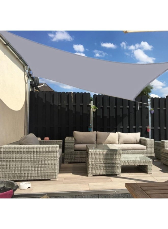 Arabest Sun Shade Sail, 3 x 4M Sun Shade Sail Canopy UV Block Awning, Sun Sail Rectangular, Sail Shade PES UV Protection, Sun Sail Weatherproof, for Garden Outdoor Terrace Balcony Grey - Image 1