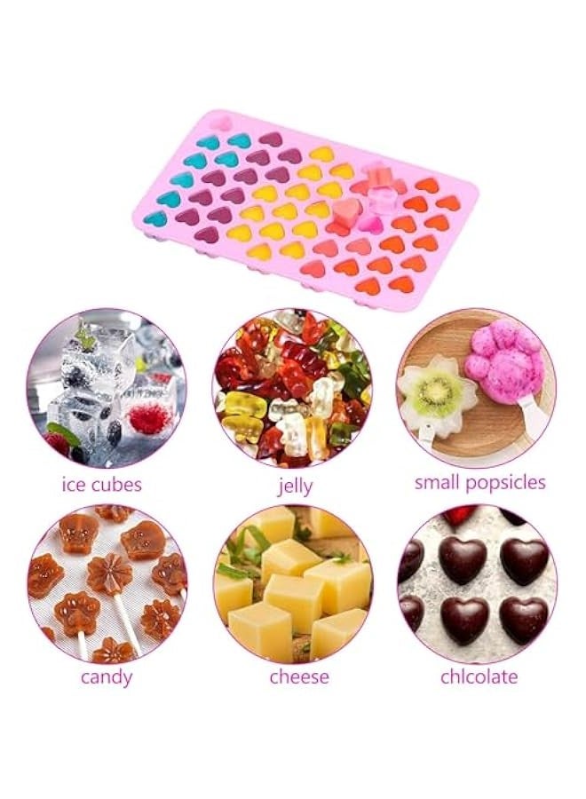 تراسل قوالب حلوى الدب، 6 عبوات من قوالب الحلوى الصمغية مع 5 قطارات، قوالب حلوى سيليكون غير لاصقة تشمل ديناصور صغير، ودب، وقلوب، ومخلب قط صغير دونات وفاكهة - Image 3