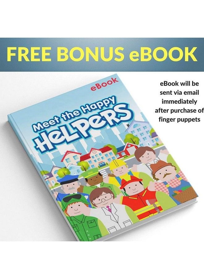 BETTERLINE - Happy Helpers Finger Puppets 12Piece Set Teach And Learn With A Variety Of Neighborhood People Characters Free Bonus Ebook For Families, Children, Kindergarten, Play And Esl - Image 1