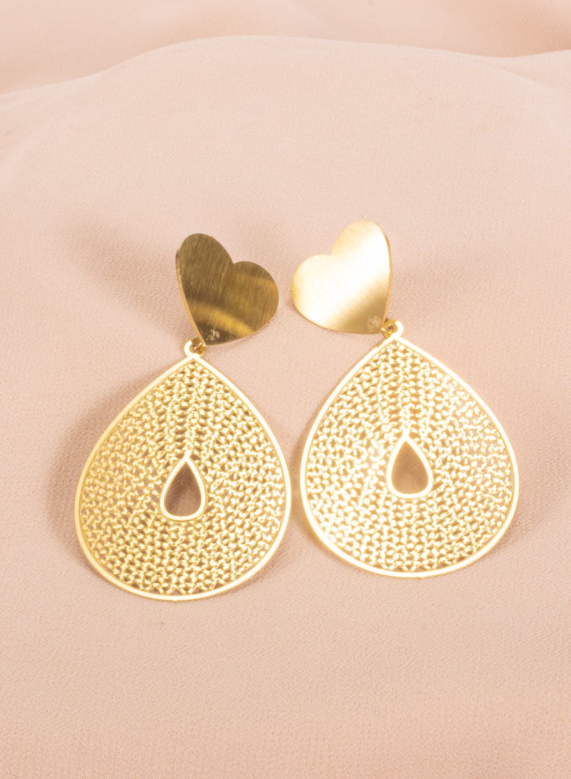 The Black Pearl Accessories Large Stainless Steel Golden Earring - Image 2