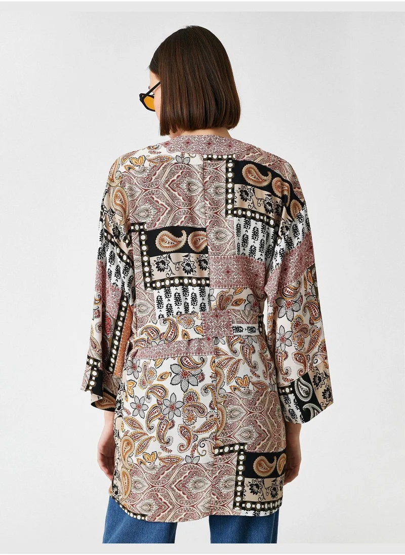 KOTON 3/4 Sleeve Patterned Kimono