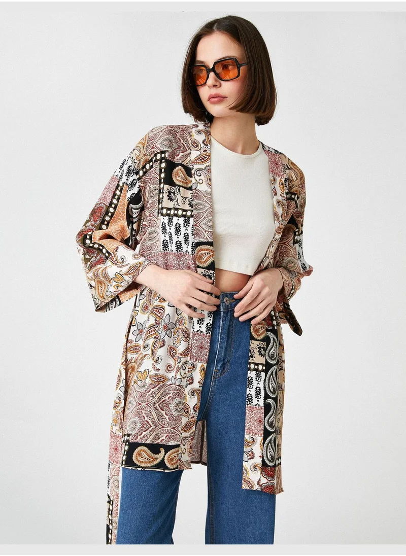 KOTON 3/4 Sleeve Patterned Kimono