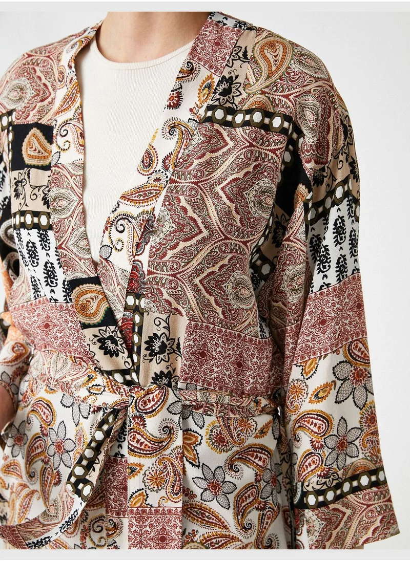 KOTON 3/4 Sleeve Patterned Kimono