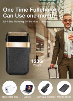 infino Vintage Style Electric Shaver and Razor for Men - Compact Travel-Friendly Reciprocating Razor with Floating Blade, USB Rechargeable, Low Noise, Ideal for On-The-Go Grooming  - Image 2