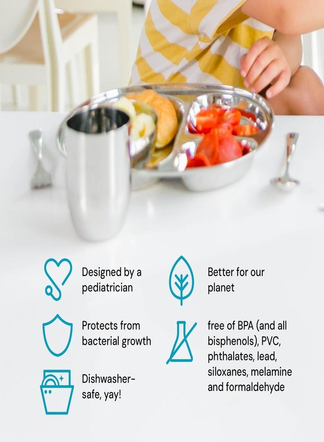 Ahimsa Stainless Steel Kids Cups - Pediatrician Designed Toddler Cup for Open Cup Training, 8oz, 100% BPA Free & Dishwasher Safe (Set of 4 Stainless Steel Cups) - Image 3