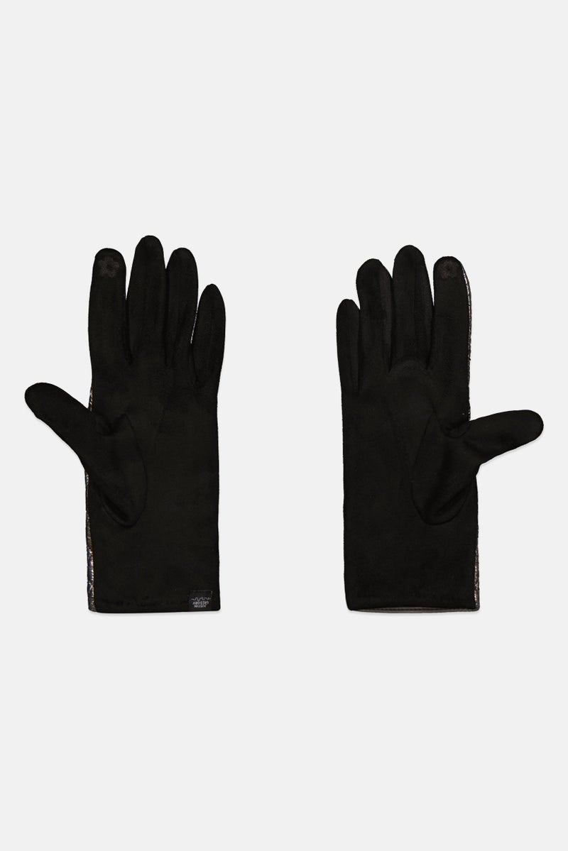 Justin Gregory Women 1 Pair Studded Puffer Gloves, Black - Image 2
