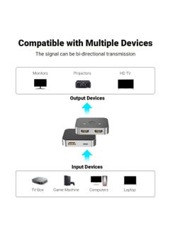 SYOSI 8K HDMI Switch 4K@144Hz 120Hz or 1080P@240Hz Splitter HDR 8K@60Hz 2 in 1 Out Aluminum Alloy Bi Directional Switcher Ultra HD 48Gbps for Roku HDTV Apple TV Fire Stick Sony T PS5 4 Xbox Series X  - Image 4