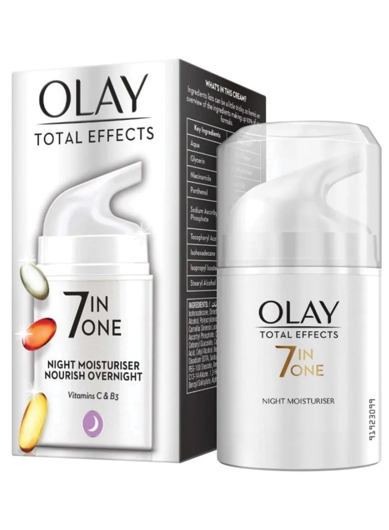 Olay Total Effects 7 in 1 Night Moisturizing Cream with Vitamin C and B3 - 50 ml
