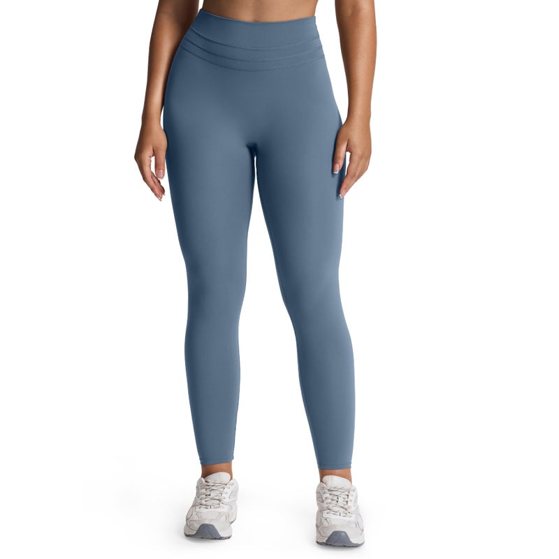 Aoxjox High Waisted Workout Leggings for Women Scrunch Tummy Control Luna Buttery Soft Yoga Pants 26 Steel Blue Small