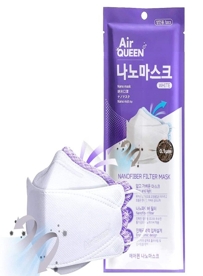 AIRQUEEN 3-Layer Nano-Filter Face Mask for Adults, 20 Pack White, Lightweight and Breathable Face Mask with Soft and Elastic Ear Loop, Reusable Face Mask - Image 1