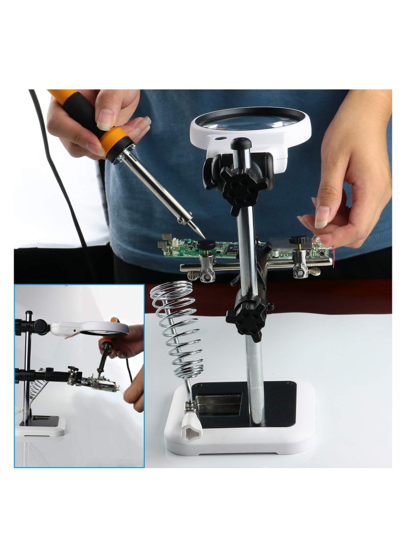 Magnifying Glass Stand Magnifying Glass 3.5 x 5.25 x with Interchangeable Cool and Warm LEDs
