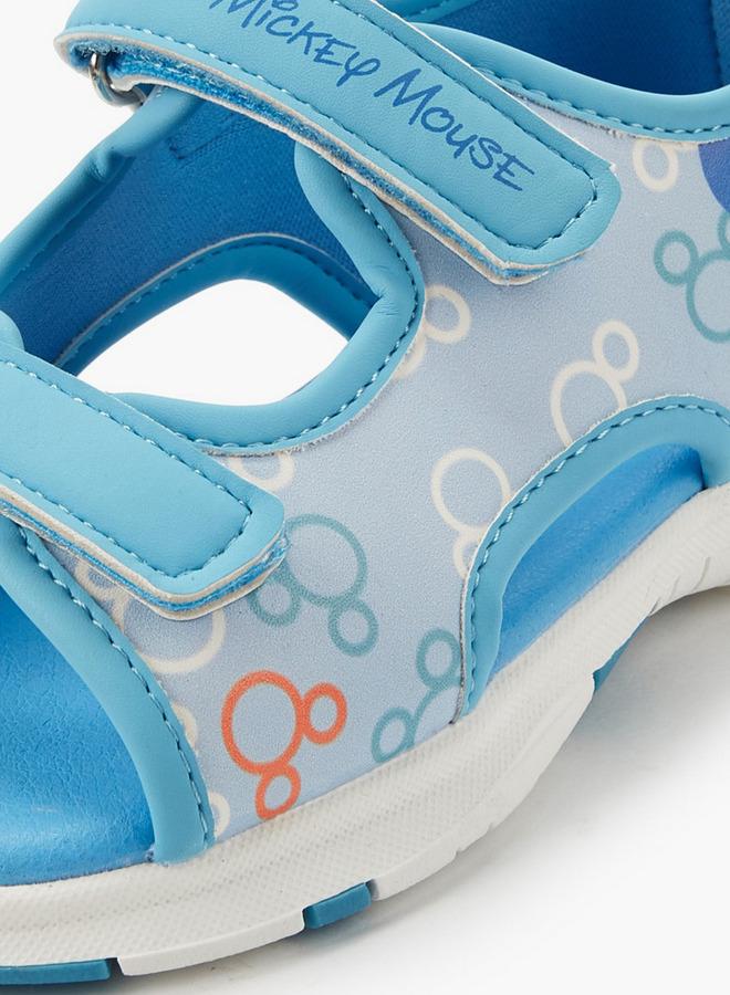 Disney Boys Mickey Mouse Print Hook & Loop School Sandals - Image 4