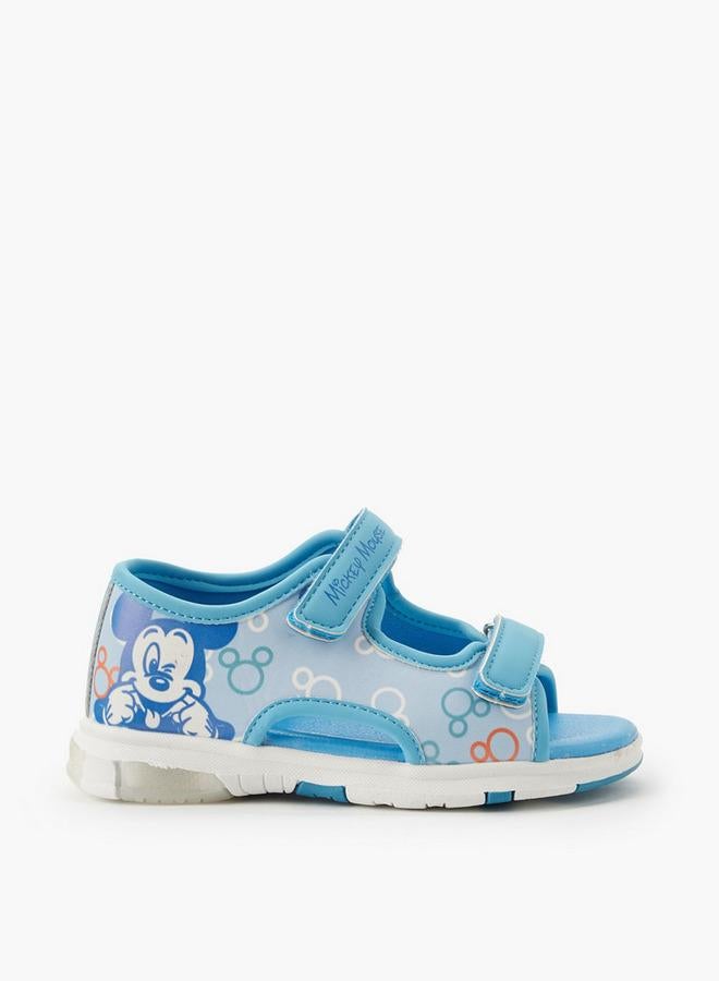 Disney Boys Mickey Mouse Print Hook & Loop School Sandals - Image 3